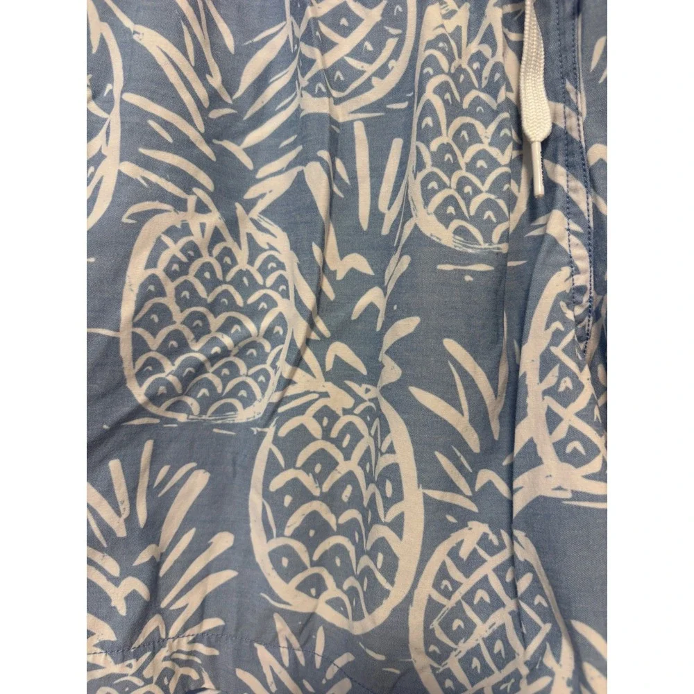 Chubbies Mens Blue Pineapple Print Swim Trunks 5.5 Inseam Size Large